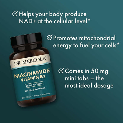 Dr. Mercola Niacinamida Vitamina B3 50 mg – Reducción del cansancio: Contribuye a disminuir el cansancio y la – Image 5