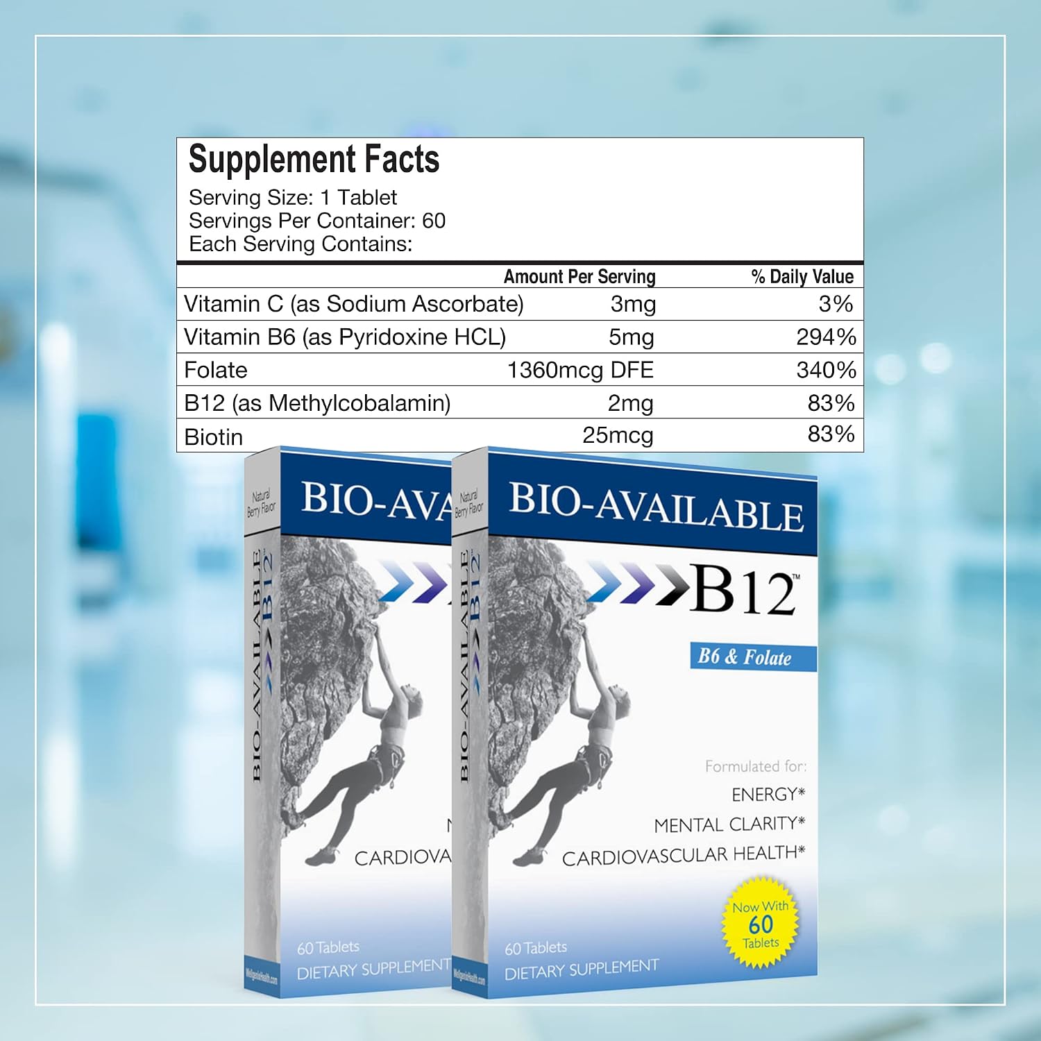 Wellgenix Bio Available Multivitamínico Sublingual - 60 Comprimidos con Vitamina B12 Metilcobalamina, B6, Ácido Fólico y Biotina
