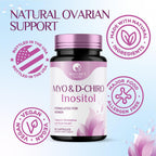 Myo-Inositol y D-Chiro Inositol 1025mg - Ratio 40:1 - Apoyo Ovárico y Hormonal - Vegano - Vitamina B8 - 60 Cápsulas