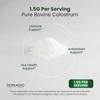 Polvo de Calostro Bovino Puro 90g - Estandarizado al 20% IgG - Sin Sabor, Sin Rellenos, No GMO