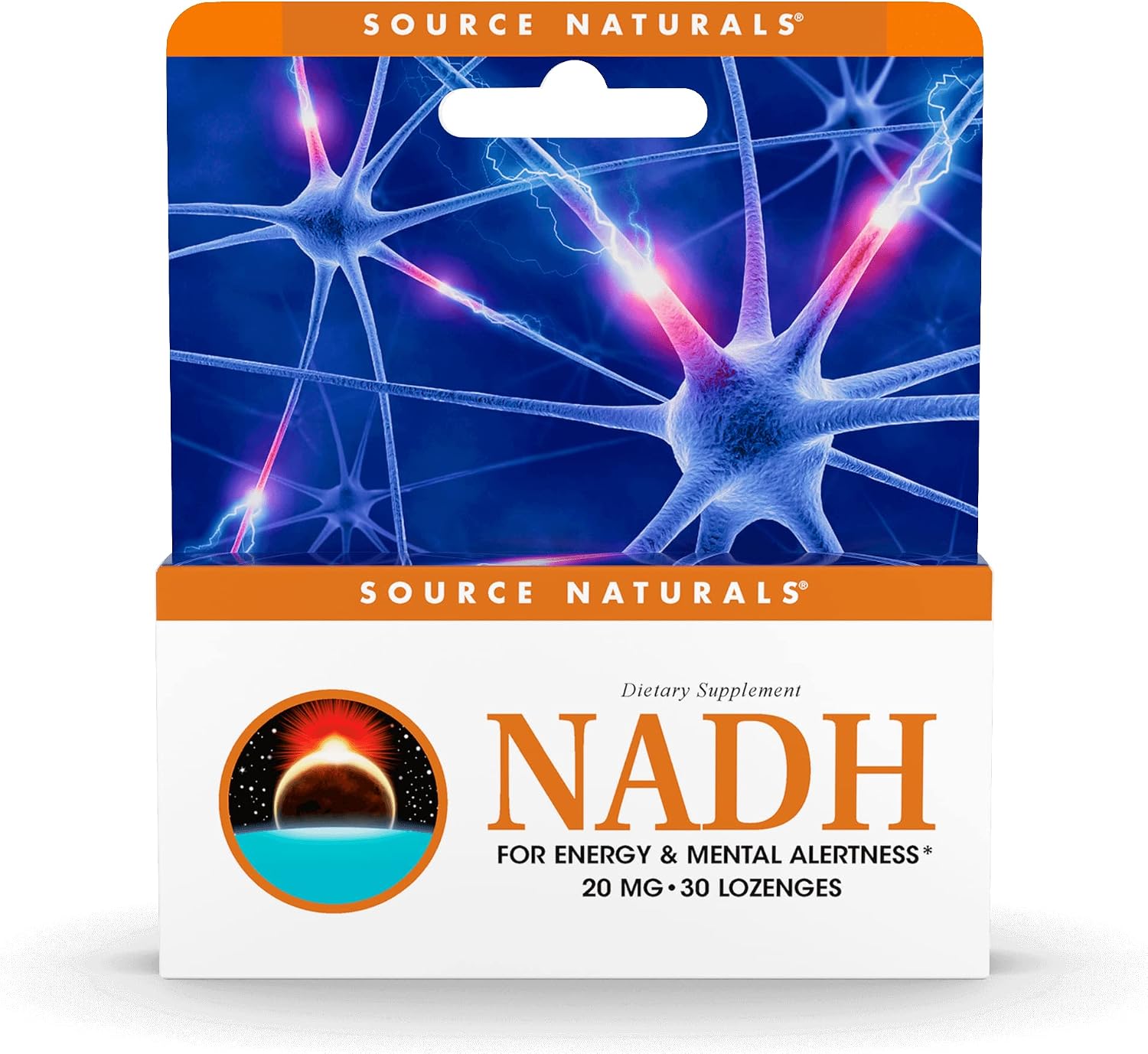 Source Naturals NADH 20 mg, Energy and Mental Alertness - 20 Tablets