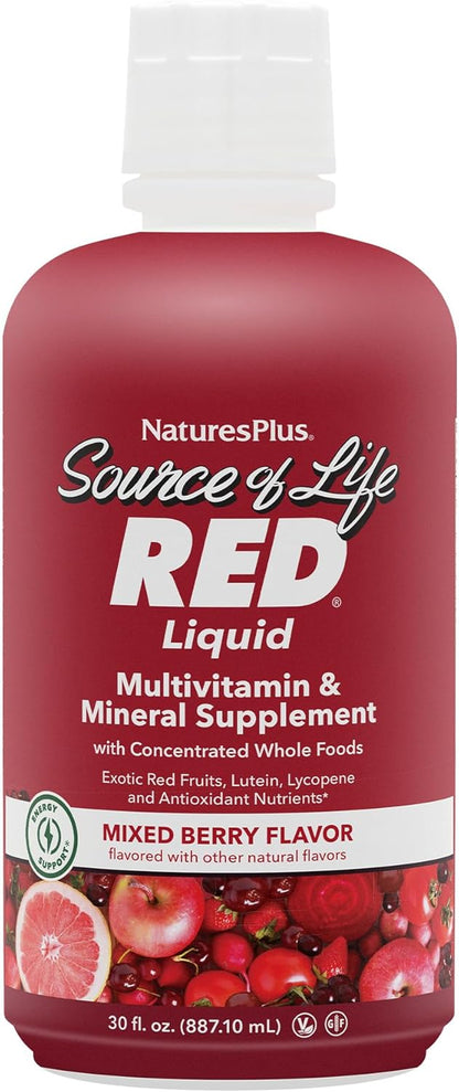 NaturesPlus Source of Life RED Multivitamínico Líquido - 2 botellas de 887 ml (30 oz) - Sabor a bayas mixtas - Con licopeno, – Image 7