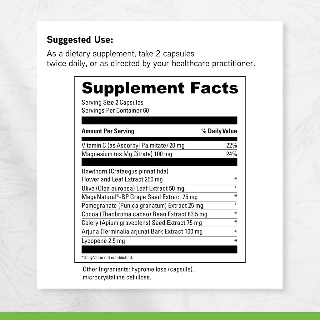 DAVINCI Laboratories BP Elite - Cardiovascular Health - Magnesium, Vitamin C and Herbal Extracts - 120 Capsules