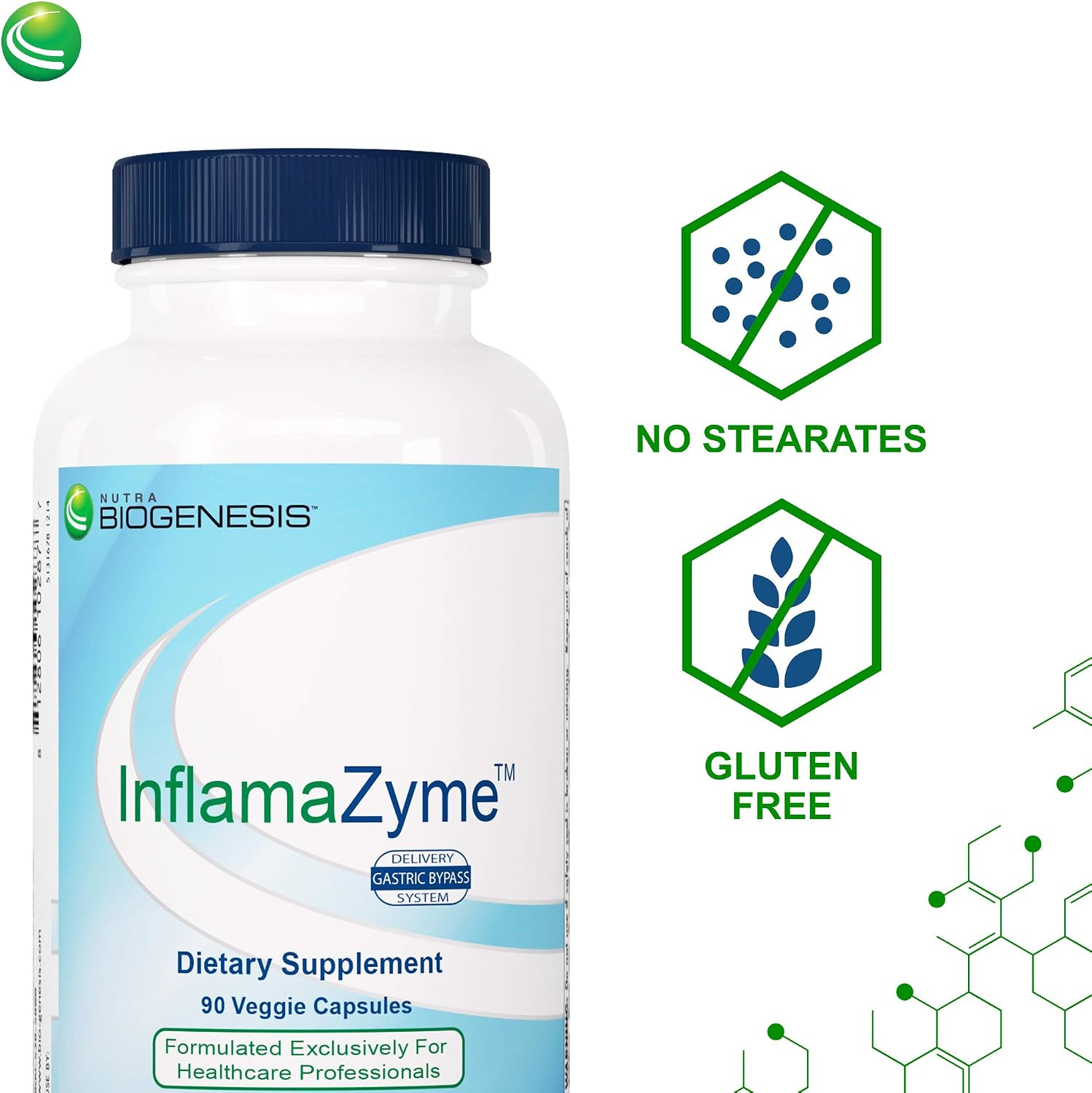 Nutra BioGenesis InfamaZyme - Enzimas Digestivas con Pancreatina y Bromelina (90 Cápsulas)