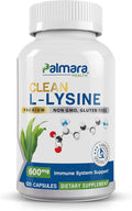 Palmara Health Clean L-Lisina 600mg, 120 Cápsulas | Vegano, No GMO y Sin Gluten