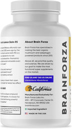 Brain Forza Lemon Balm Extract R5 - 90 Capsules (5% Rosmarinic Acid)