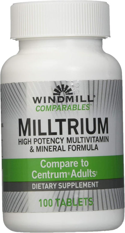 Windmill MILLTRIUM H/P Multi-VIT TAB 100 – Apoyo al metabolismo energético: Las vitaminas del grupo B contribuyen – Image 1