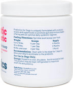 Probiótico + Prebiótico en Polvo para Perros – 7 Cepas Probióticas con FOS Prebiótico, Apoya la Flora Intestinal, Salud Digestiva e Inmunitaria, 5 Mil Millones de UFC por Cacito