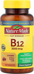 Nature Made Vitamina B12 Sublingual 3000 mcg Microtabletas, 40 unidades