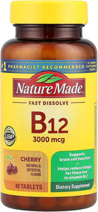 Nature Made Vitamina B12 Sublingual 3000 mcg Microtabletas, 40 unidades