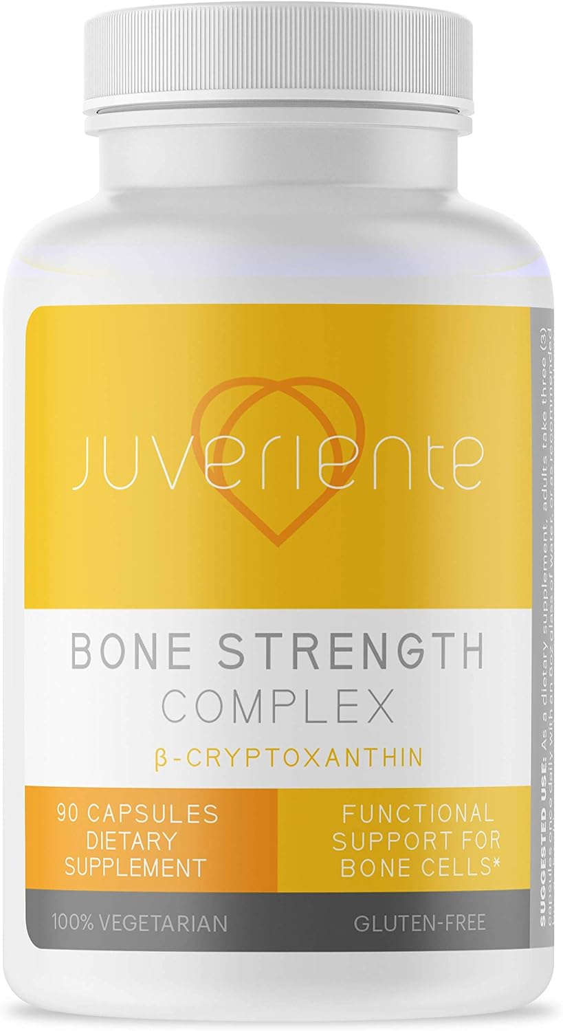Bone Strength Complex – Complemento Óseo con Vitamina C, D3, K2, Calcio, Fósforo, Estroncio, Boro y β-Criptoxantina | 90 Cápsulas