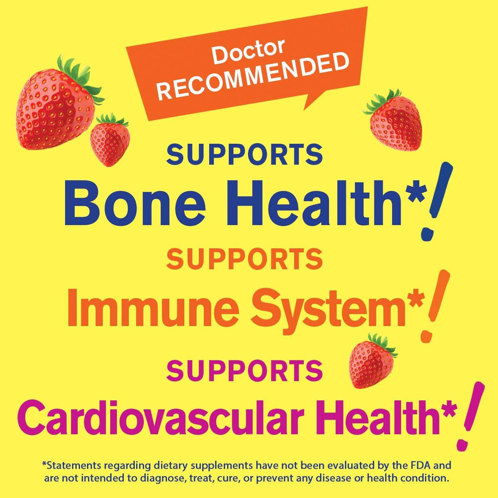 WellYeah Vitamina D3 + K2 Gominolas - 1000 UI D3, 100 mcg K2 - Salud Ósea y Muscular - Sabor Fresa Natural - 60 Gominolas