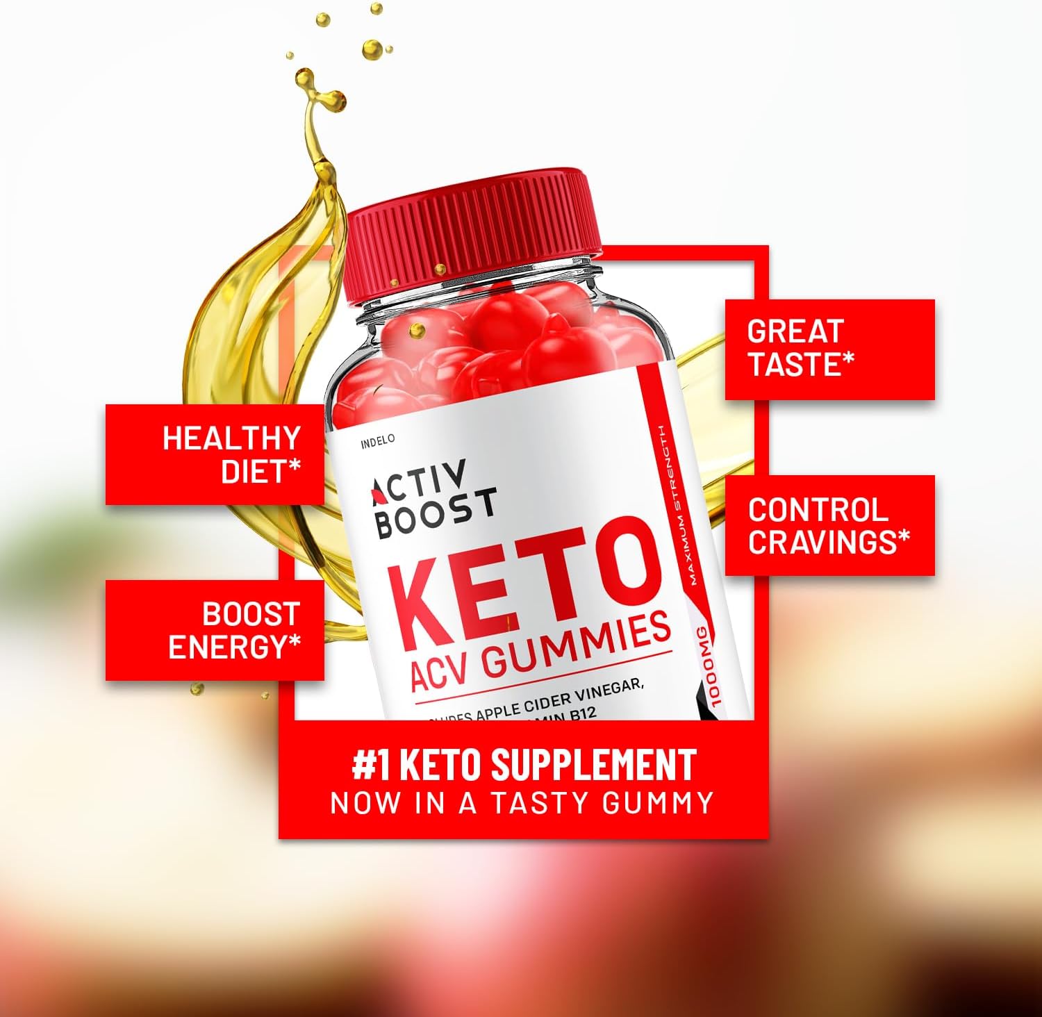 Activ Boost Keto ACV Gummies - 180 Gominolas (3 Paquetes)