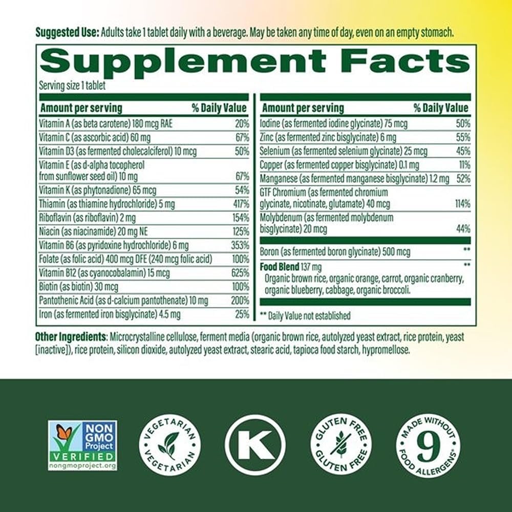 MegaFood One Daily Multivitamínico para Mujeres y Hombres 60 Comprimidos