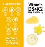 NatureWise Vitamina D3 1000 UI + K2 (MK7) 100 mcg - 30 Cápsulas Blandas con Aceite de Coco Orgánico