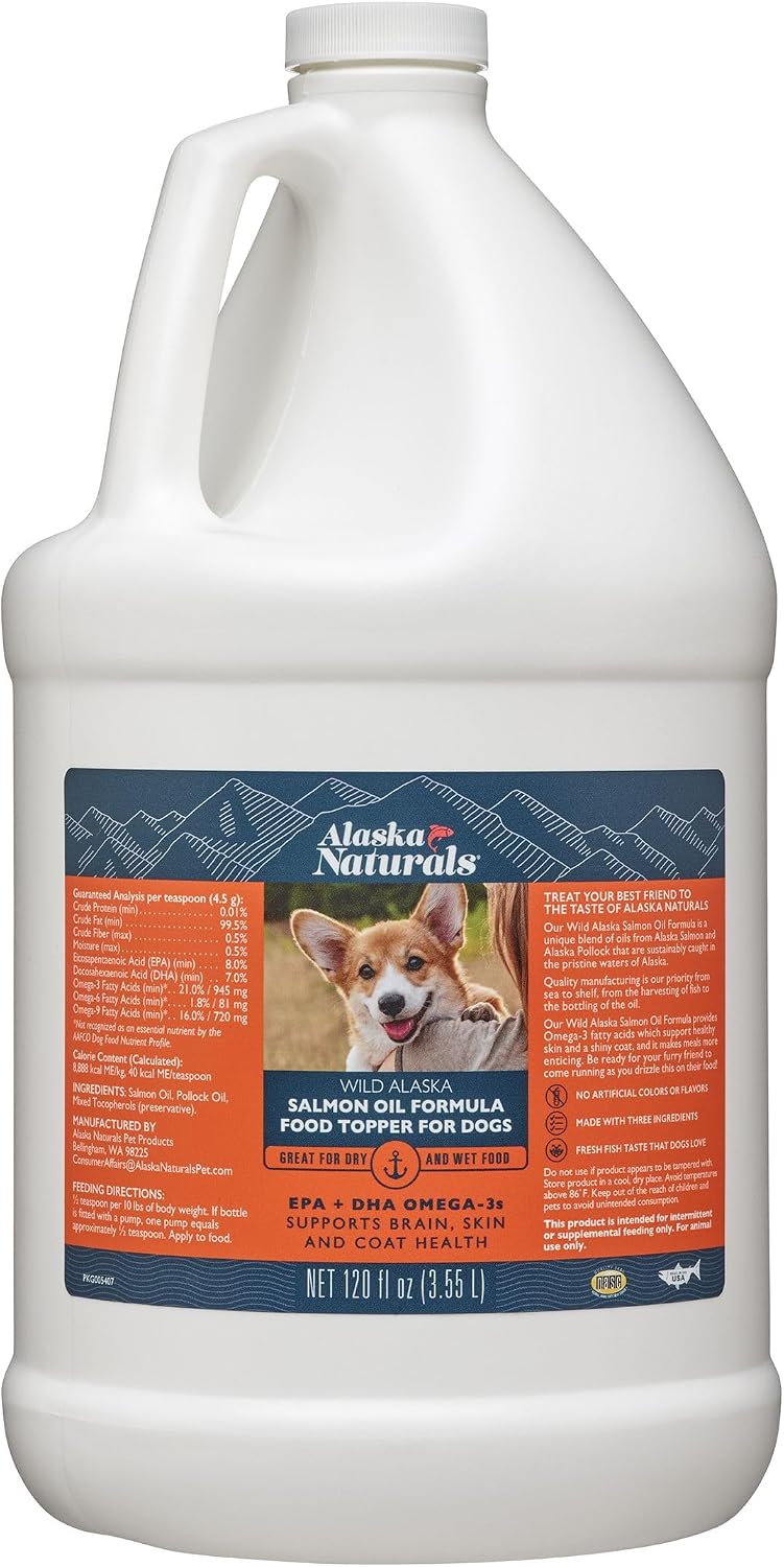 Wild Alaskan Salmon Oil for Dogs - Omega 3 EPA DHA Supplement - 946 ml