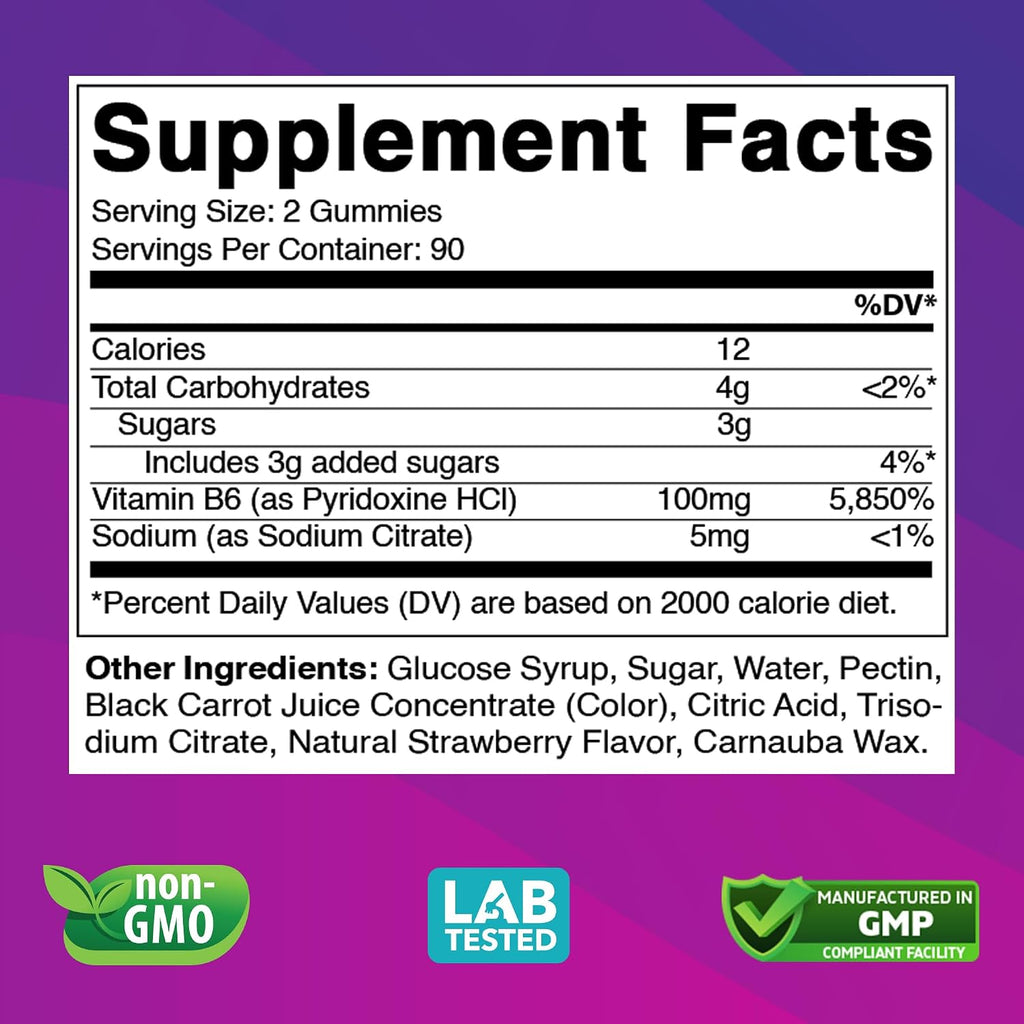 Vitabod Vitamina B6 Gomitas 100mg - 180 Gomitas de Pectina