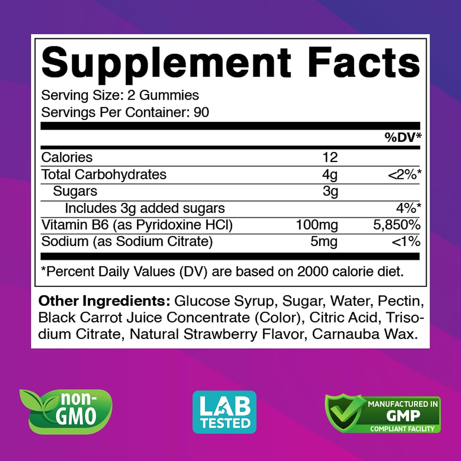 Vitabod Vitamina B6 Gomitas 100mg - 180 Gomitas de Pectina