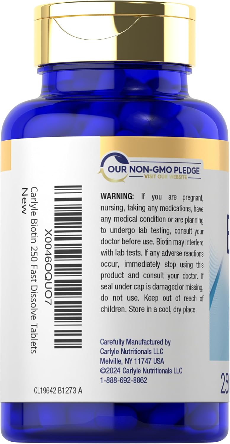 Carlyle Biotina 5000mcg - 250 Comprimidos de Disolución Rápida