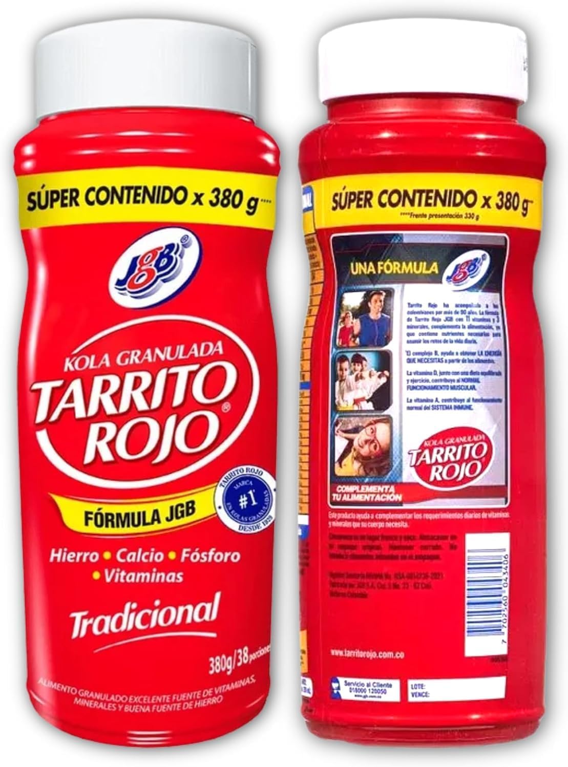 Kola Granulada Tradicional Sabor Tradicional 0- Pack de 2 Tarrito Rojo de 330 gramos - Mejorar el bienestar y la nutrición de tu Cuerpo - Suplemento Multivitamínico - Despensa Colombiana