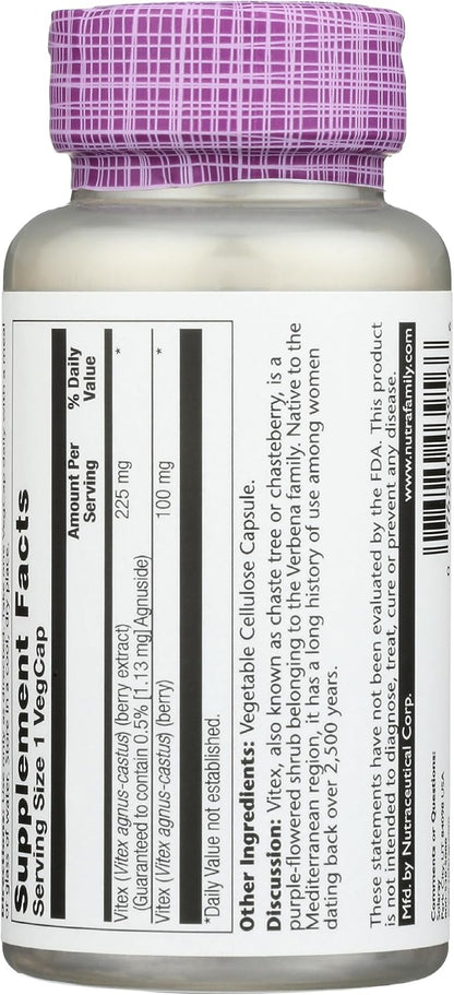 SOLARAY Vitex (Sauzgatillo) 225 mg, 60 cápsulas veganas – Image 4