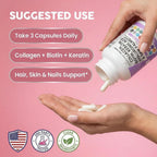 Clean Nutraceuticals Colágeno con Biotina 10000mcg, Queratina, Saw Palmetto, Ácido Hialurónico - 90 Cápsulas