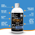 100% Aceite de Pescado Puro para Perros y Gatos - Omega 3 EPA DHA (473 ml)