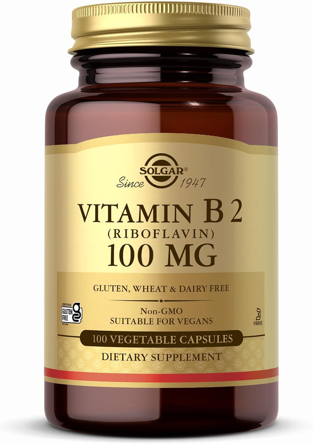 Solgar Vitamina B2 (Riboflavina) 100mg - 100 Cápsulas Vegetales