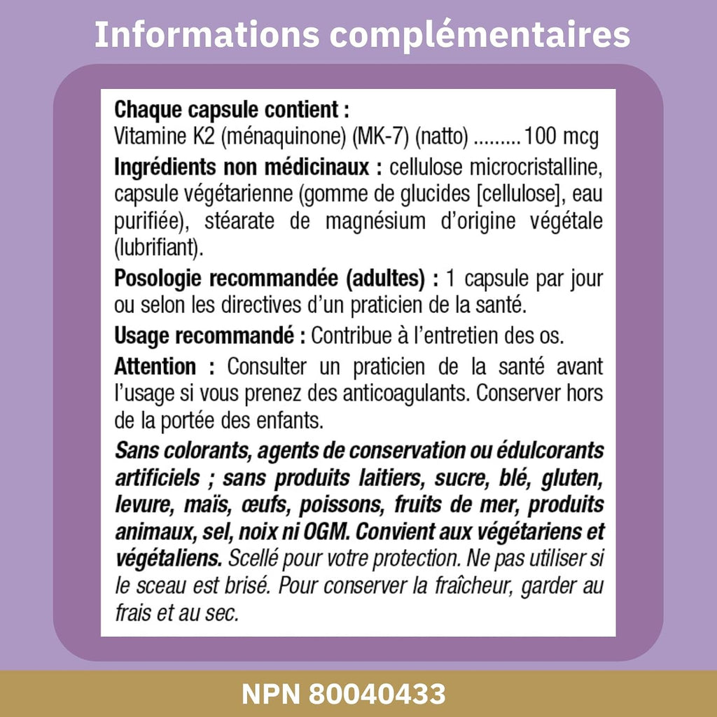 Bioclinic Naturals Vitamina K2 100 mcg - 90 Cápsulas Vegetarianas