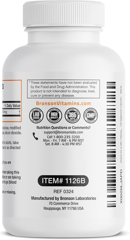 Bronson Vitamina K2 MK-7 Menaquinona 100 – Probado en laboratorio. – Image 7