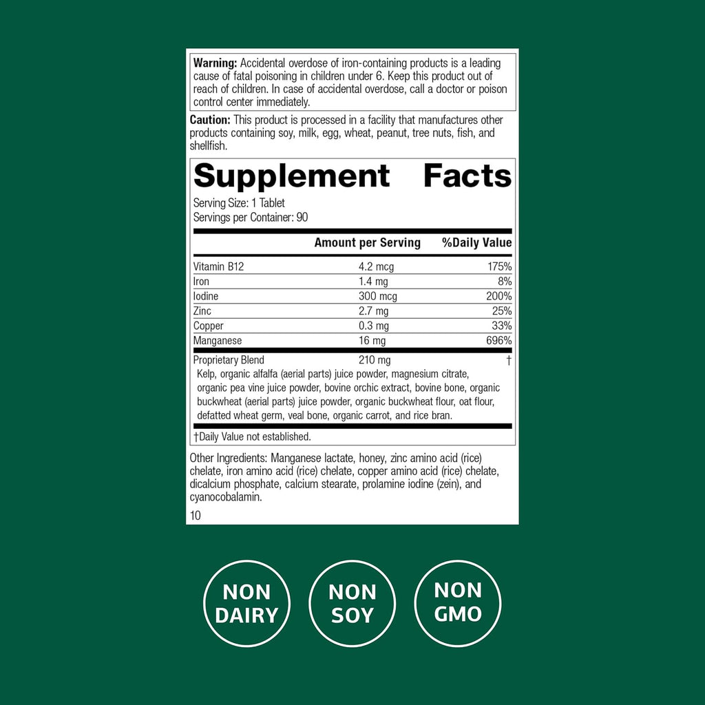 Standard Process Trace Minerals-B12 - Complejo de Minerales Traza con Vitamina B12 - 90 Comprimidos