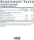 Vital Nutrients Vitamina C Tamponada 500mg - 220 Cápsulas Veganas