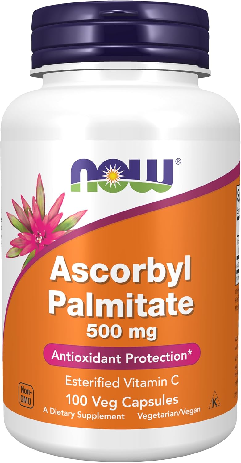 NOW Foods Ascorbil Palmitato 500 mg - Vitamina C Esterificada - 100 Cápsulas Veganas