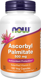 NOW Foods Ascorbil Palmitato 500 mg - Vitamina C Esterificada - 100 Cápsulas Veganas