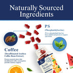 Nature's Nutrition Gominolas para el Cerebro - 3X Fuerza con Fosfatidilserina, B6, B12 y Nootrópicos para Memoria, Enfoque y Concentración - 60 Gominolas