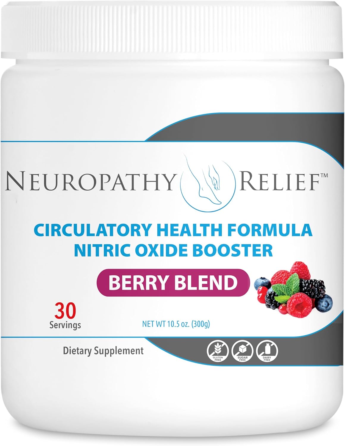 Neuropathy Relief™ - Fórmula de Salud Circulatoria Booster de Óxido Nítrico - Mezcla de Bayas - L-Arginina L-Citrulina