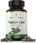 Florida Herbal Pharmacy - Extracto de Hoja de Papaya 10:1, 120 Cápsulas, 500 mg por Cápsula