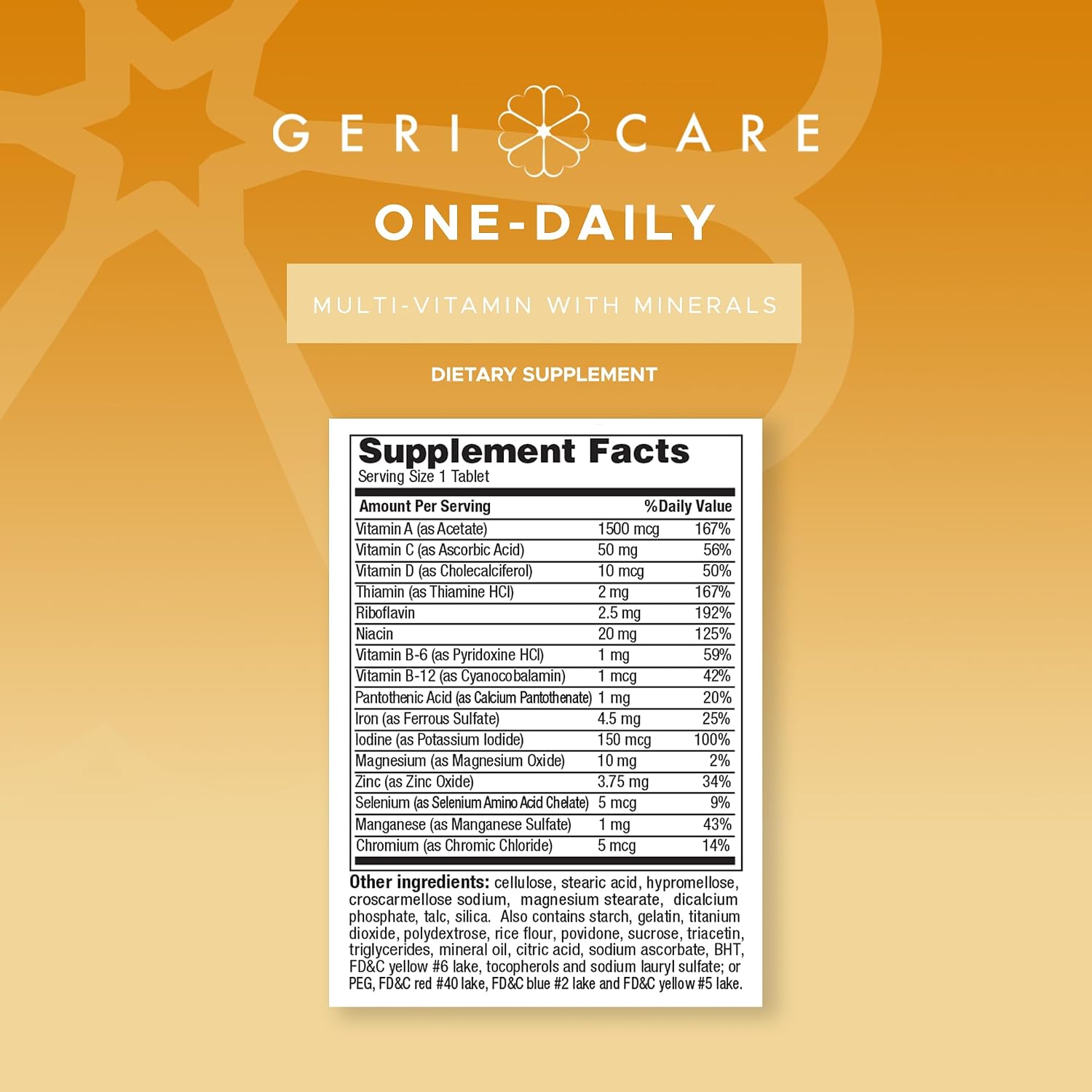 GeriCare One-Daily Multivitaminas con Minerales para Hombres y Mujeres (200 Comprimidos)