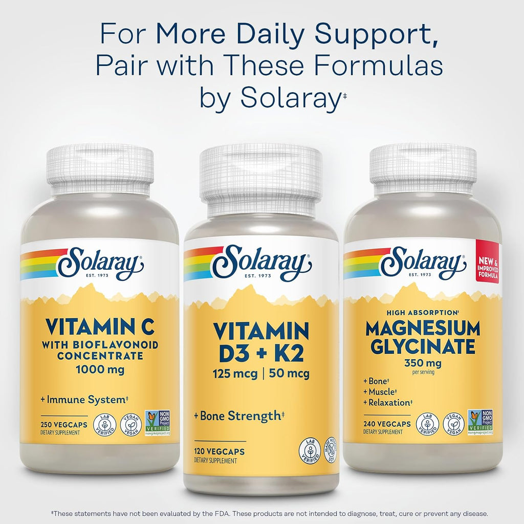 SOLARAY Vitamin C 1000 mg with Bioflavonoids, Rose Hips and Acerola - 250 Capsules