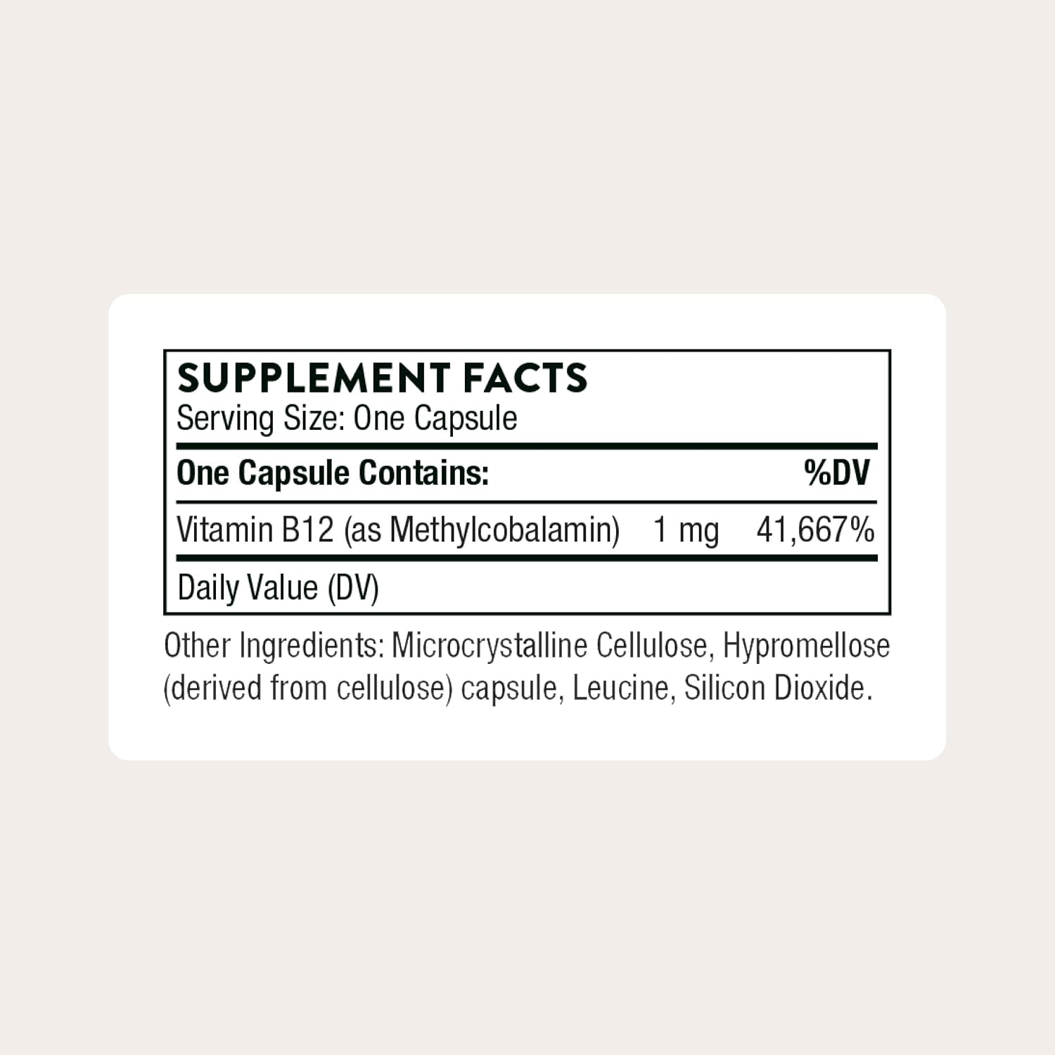 THORNE Vitamina B12 - Metilcobalamina 1 mg - 60 Cápsulas