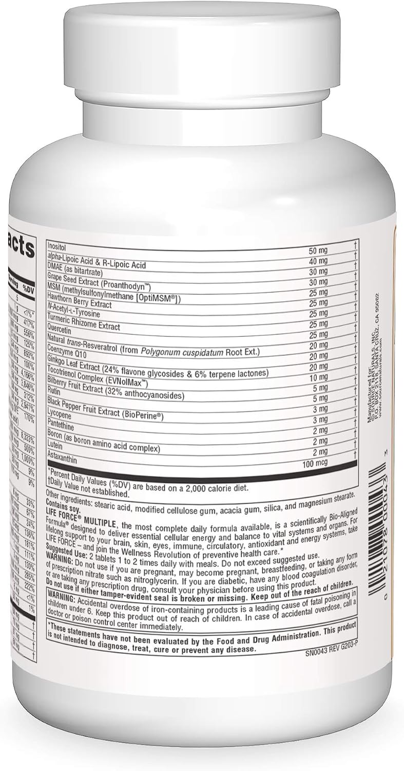 Source Naturals Life Force Multiple, Energy Activator - 180 Tablets