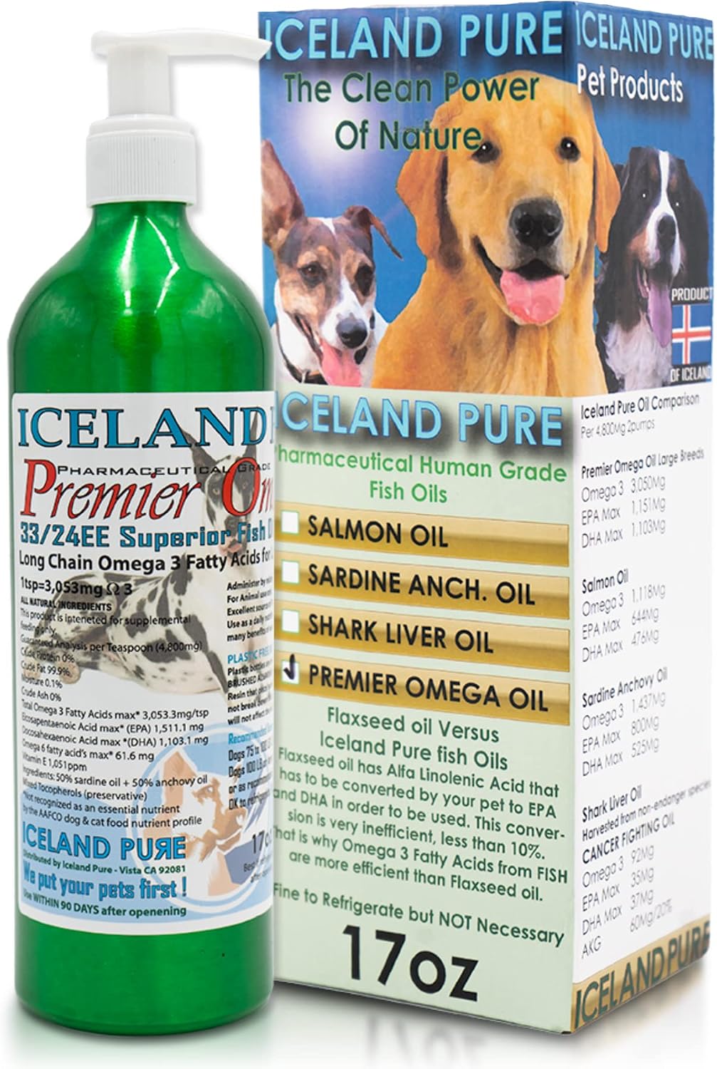 Premier Omega Aceite de Pescado para Perros Grandes - 500 ml