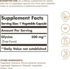 Solgar Glycine 500 mg - 100 Cápsulas Vegetales - No Transgénico, Vegano, Sin Gluten, Sin Lácteos, Kosher