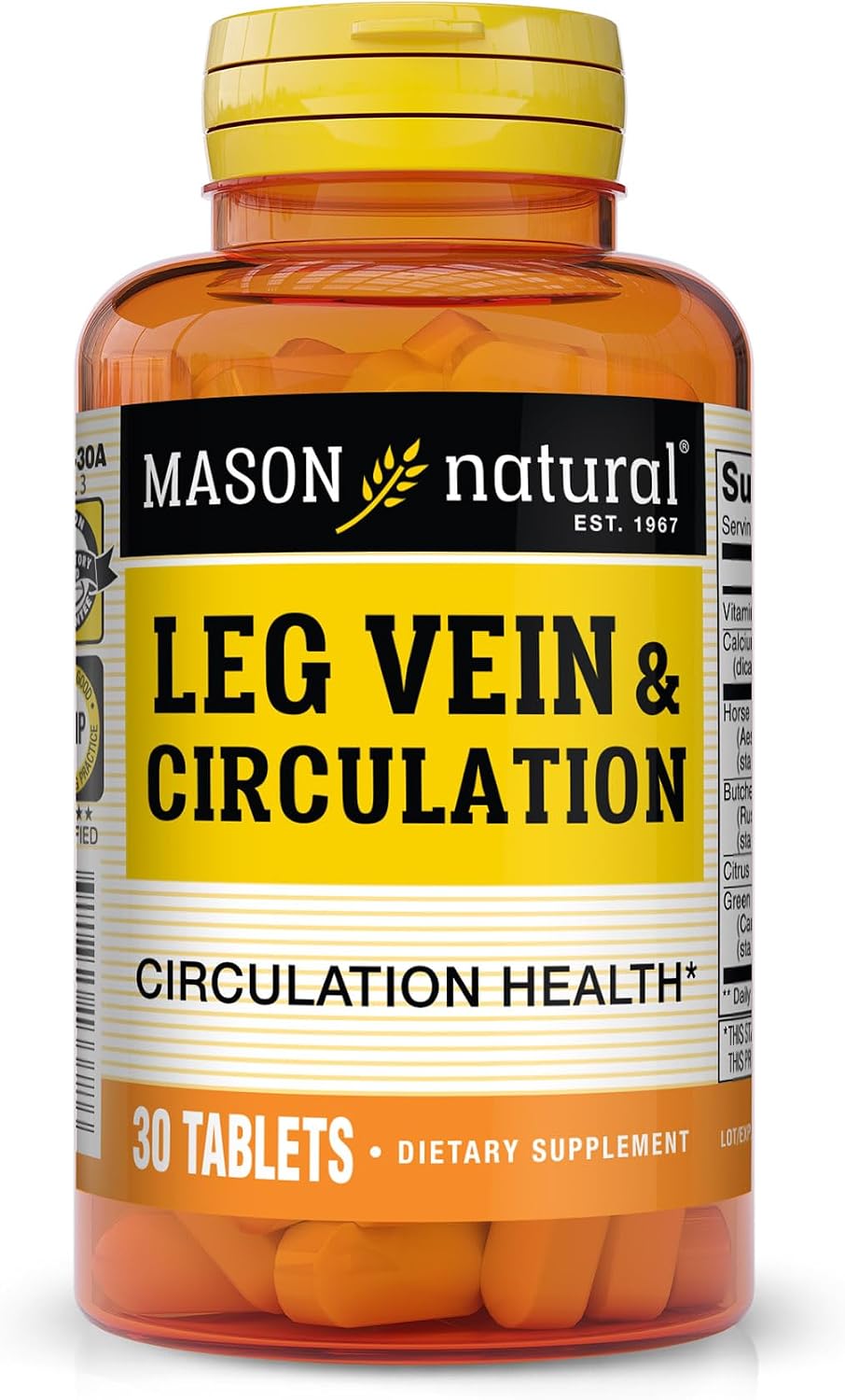 Mason Natural Leg Vein & Circulation, Vitamin C & Green Tea, 30 Tablets