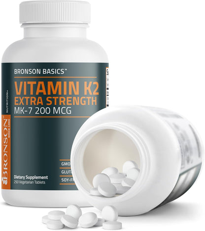 Bronson Vitamin K2 MK-7 200mcg Extra – Libre de OGM (GMO-Free): sin organismos modificados genéticamente. – Image 5