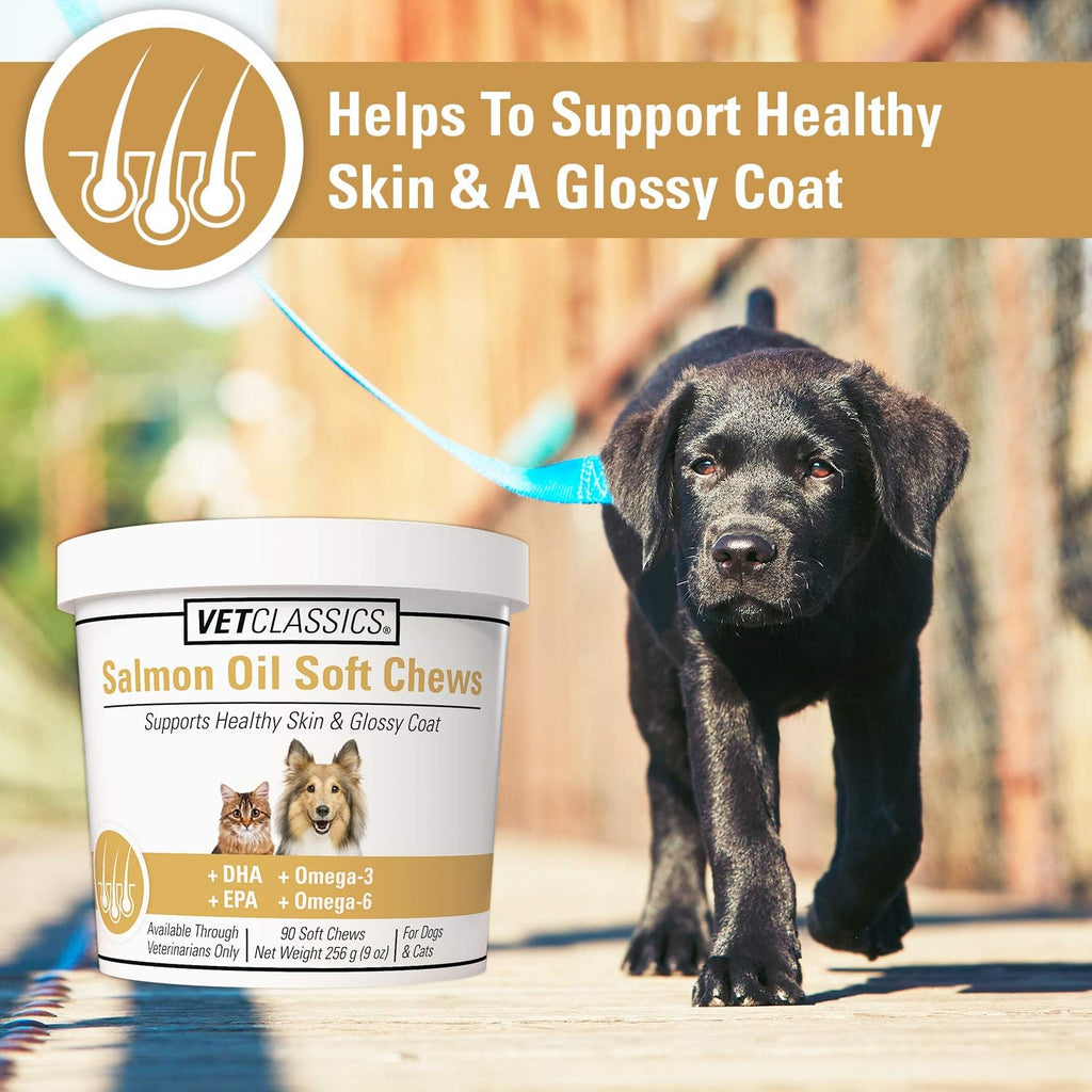 Vet Classics Aceite de Salmón para Perros y Gatos – Piel Sana y Pelaje Brillante – Omega 3, 6, 9, DHA, EPA – Soft Chews 90 uds