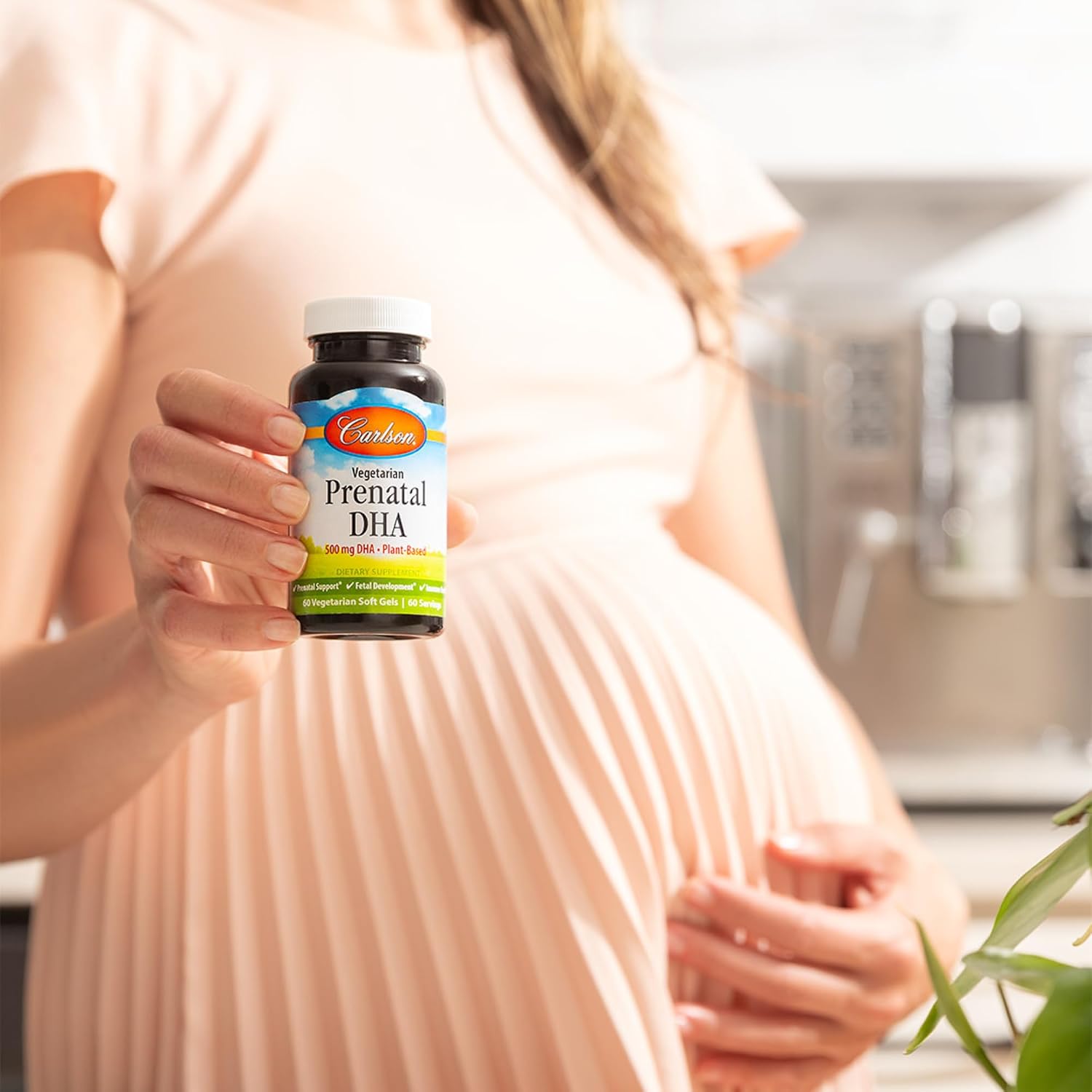 Carlson - DHA Prenatal Vegetariano, 500 mg DHA, De Origen Vegetal, Sostenible, 60 Cápsulas Blandas