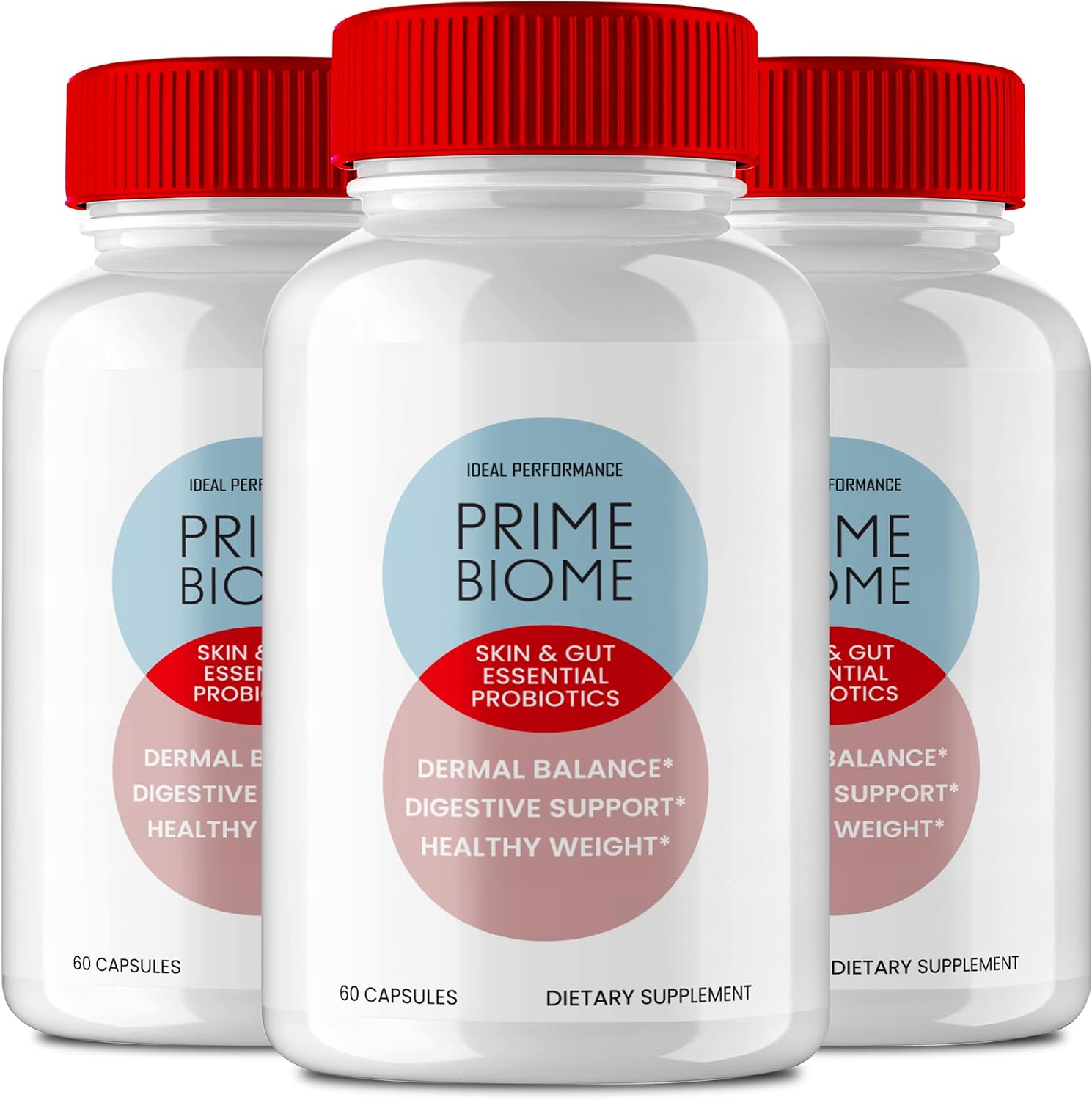 Prime Biome Cápsulas para la Salud Intestinal y la Piel - Pack de 3