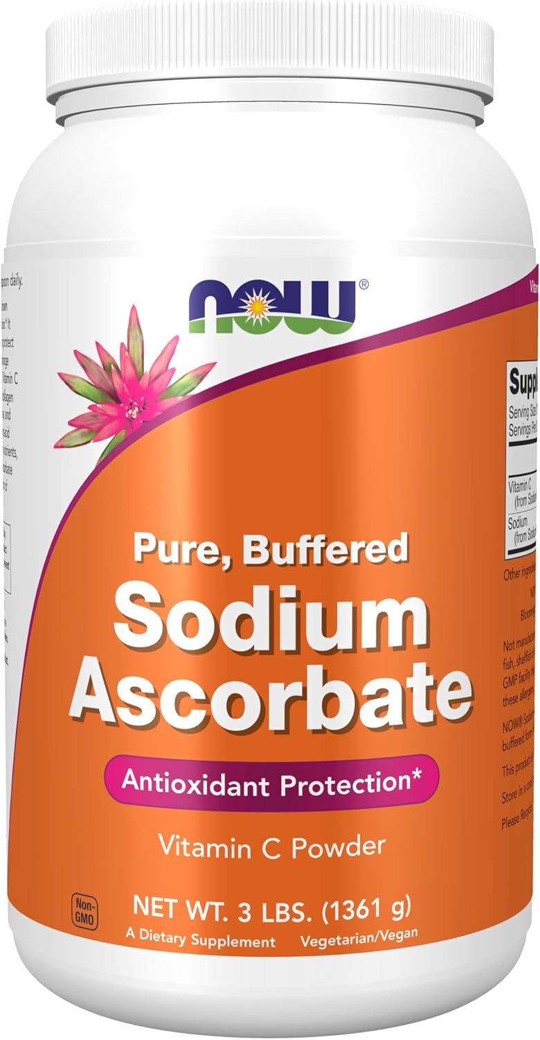NOW Foods, Ascorbato de Sodio en Polvo, Vitamina C Tamponada, 227 g (8 oz)