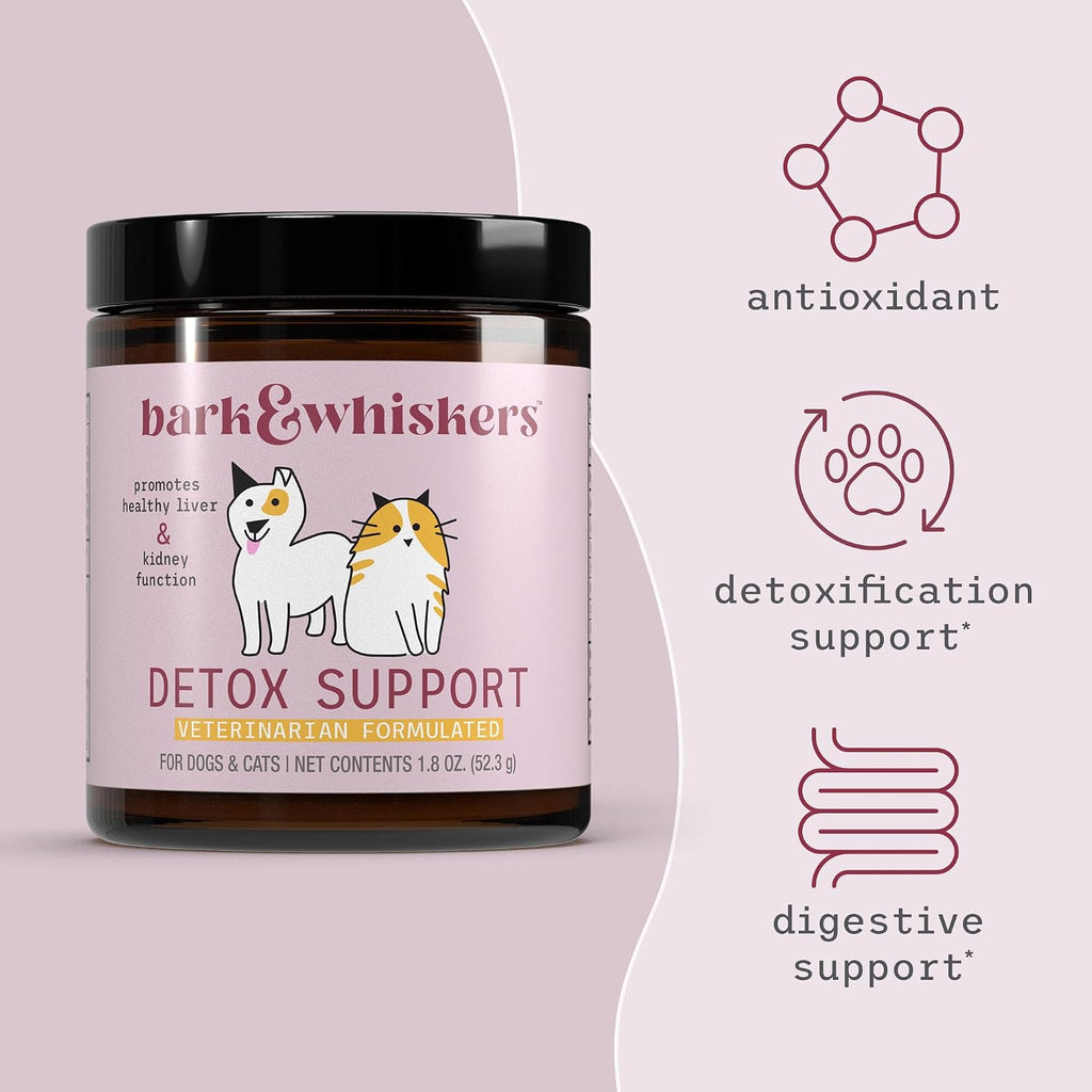 Bark & Whiskers Detox Support - Ayuda a la función hepática y renal - Mezcla herbal con cardo mariano orgánico y té verde - 51 g (1.8 oz)
